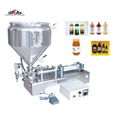 Small Semi-auto Horizontal Two Heads Paste Liquid Bottle Filling Machine