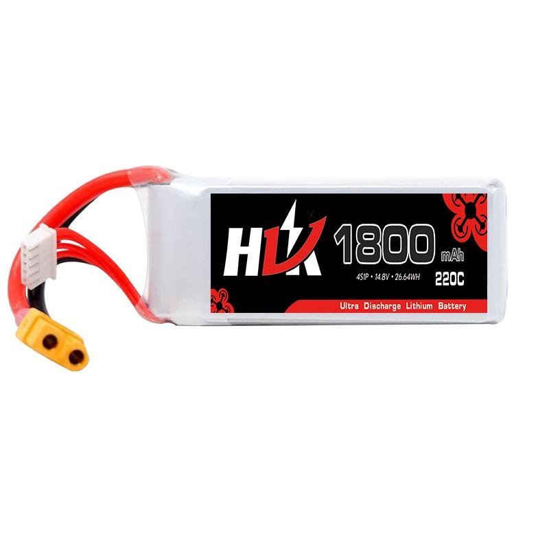 HLK 1800mAh 14.8V 220C 4S1P Lipo Battery Pack with XT60