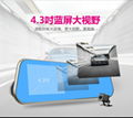 Dashcam rear view mirror front and rear