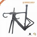 Monocoque Full Carbon Road Bike Frames T1000 Carbon Road Bicycle Frame With Stem 4