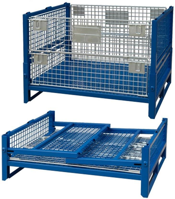 Foldable collapsible stackable pallet stillage cage container Heavy duty 1200mm 4