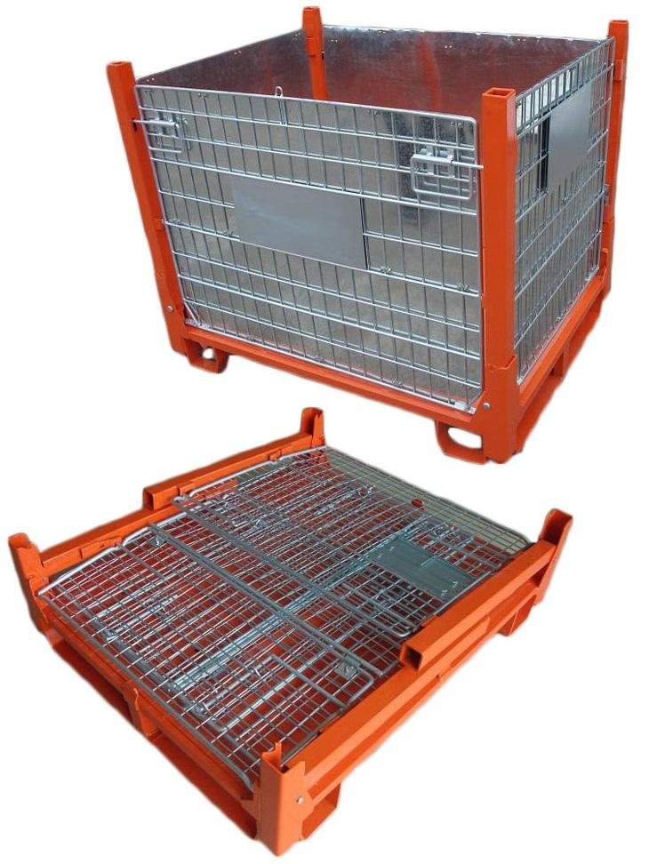 Foldable collapsible stackable pallet stillage cage container 1200*1000mm