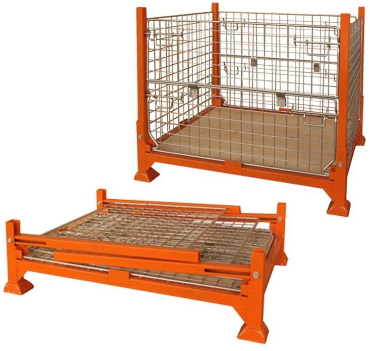 Foldable collapsible stackable pallet stillage cage container 1200*1000mm 3