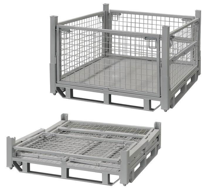 Foldable collapsible stackable pallet stillage cage container 1200*1000mm 4