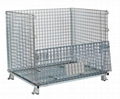 Foldable collapsible stackable wire mesh containers storage transportation cages 3