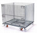 Foldable collapsible stackable wire mesh containers storage transportation cages 2