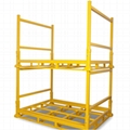 Foldable collapsible stacking assembly Racks Pallet Stillage Tyres Textile Rolls 2