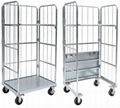 Foldable collapsible Roll Container Trolley Rolling Cage for logisic 3