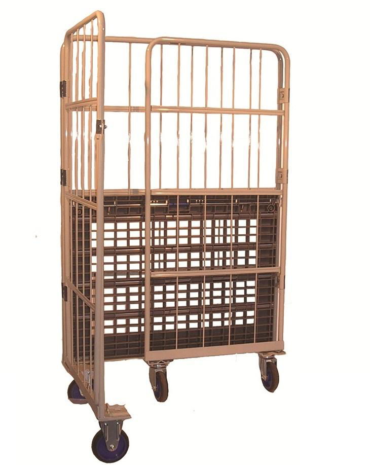 Foldable collapsible Roll Container Trolley Rolling Cage for logisic 2