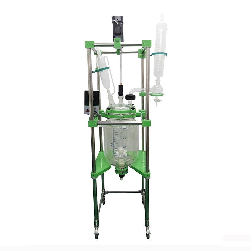 10L lab chemical mixing reacor price, lab vacuum double layer glass reactor