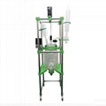 10L lab chemical mixing reacor price, lab vacuum double layer glass reactor