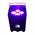 Wireless 4pcs*18W RGBWA+UV 6in1 led battery power parFeatures: 3