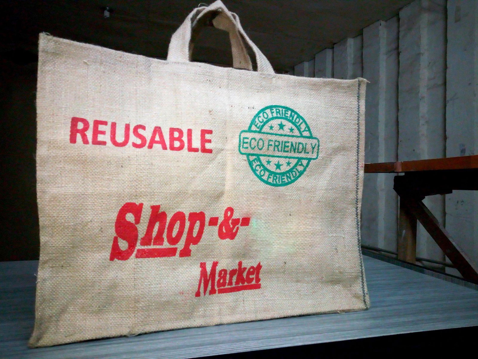 Jute fabric custom tote jute promotional shopping bag+ 3