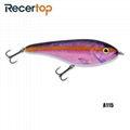 Recertop Heavy Plastic S-type Swimming Jerk bait Sinking Fishing Hard Lure