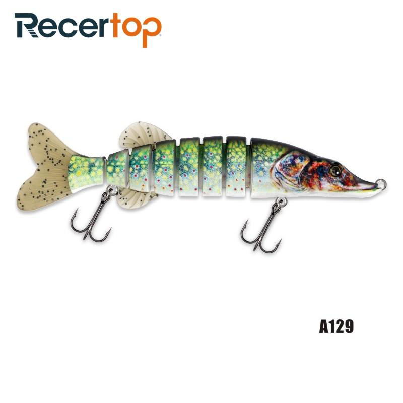 Recertop Smell Changeable Flexible Action Sinking Fabric Jointed Bait Hard Lure