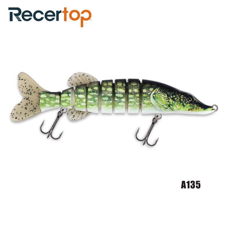 Recertop Smell Changeable Flexible Action Sinking Fabric Jointed Bait Hard Lure 5