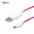 Mobile Phone USB Cable for Micro with LED Light