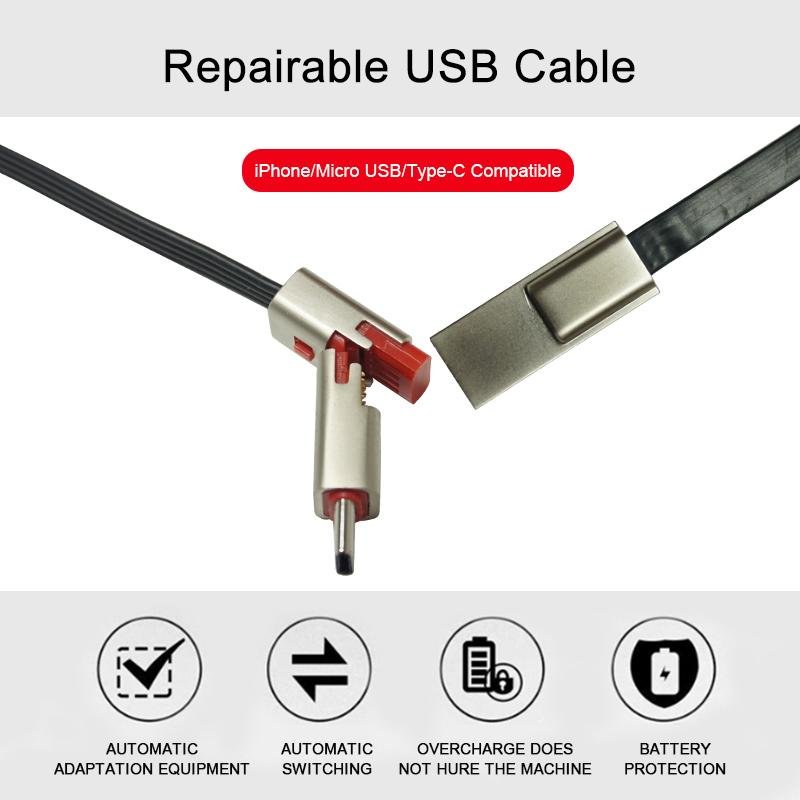 Zinc Alloy Repairable USB Charging & Data Cable for Type C 1