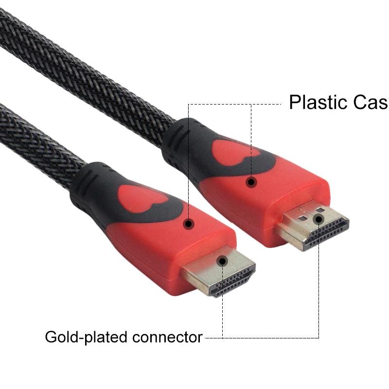 1080P Nylon Braid HDMI 1.4 Cable Support 3D, 4D 4