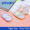 Eco-friendly Correction Tape OEM Fashionable Stationery Colored Plastic 7MM Widt