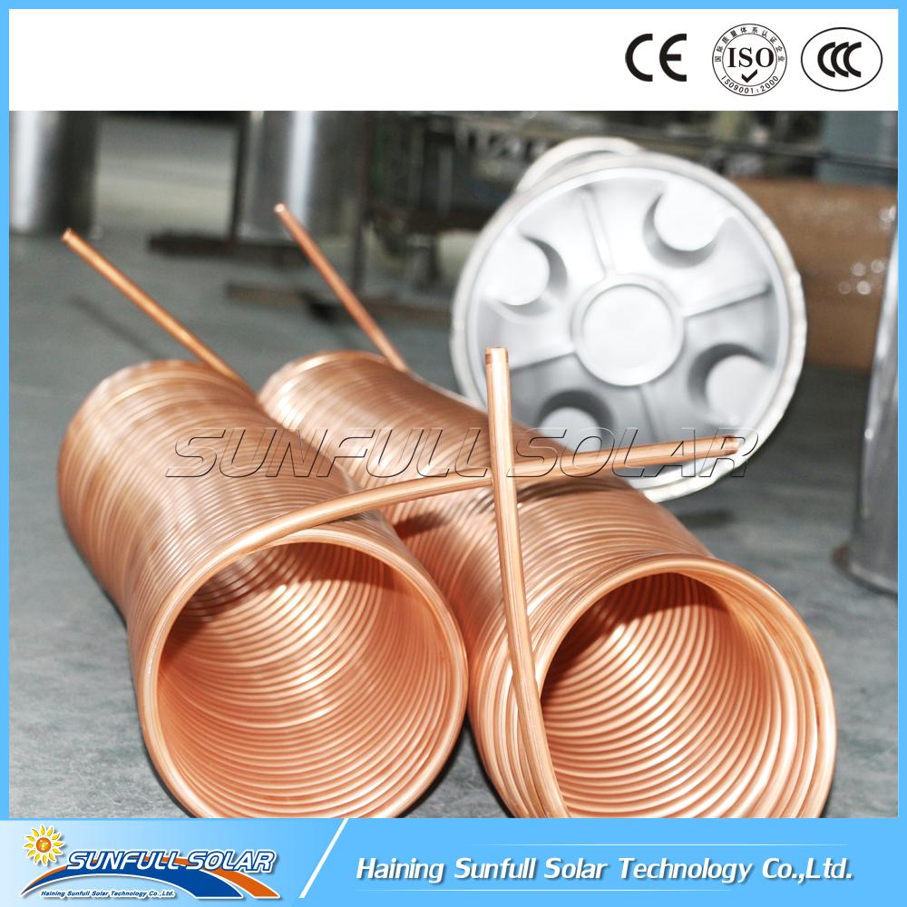 Copper coil pressurized solar water heater system