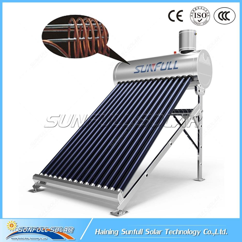 Copper coil pressurized solar water heater system 3
