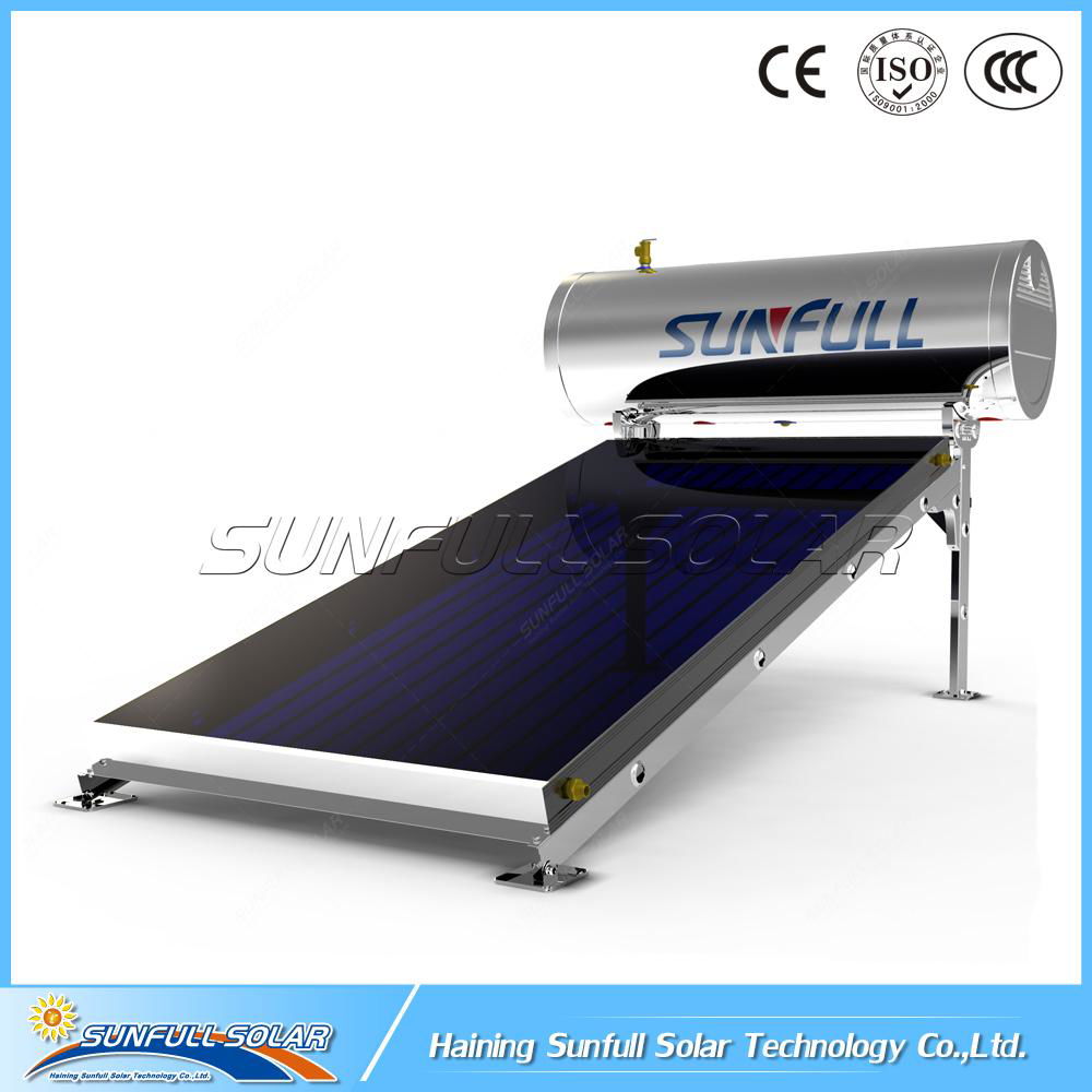 Flat plate pressurized solar water heater system