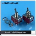 Mini Panel Mount ON-ON 3PDT 9Pin Red Toggle Switch 2
