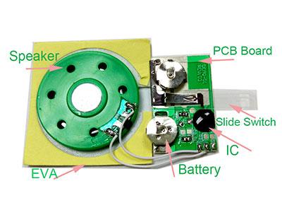 Pre-recording Sound Module for Greeting Cards with a SLIDER switch 3