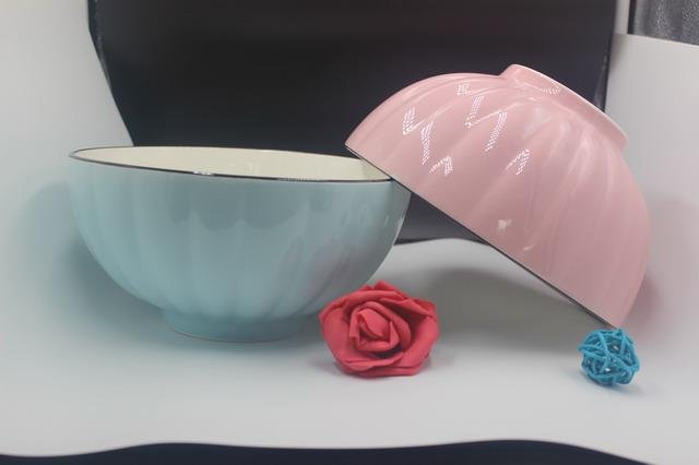 New Bone China Embossed bowl with glazed 