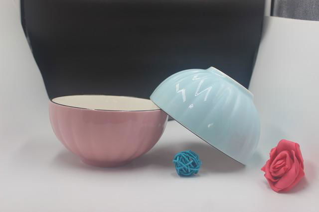New Bone China Embossed bowl with glazed  2