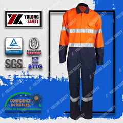 Wholesale cotton frc fluorescent workwear safety coverall