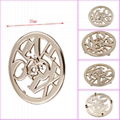 Export Price Flower Design Round Shape Handbag Hardware Logo Metal Clothing Labe 2