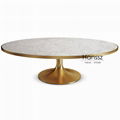 Round marble stone dining table with