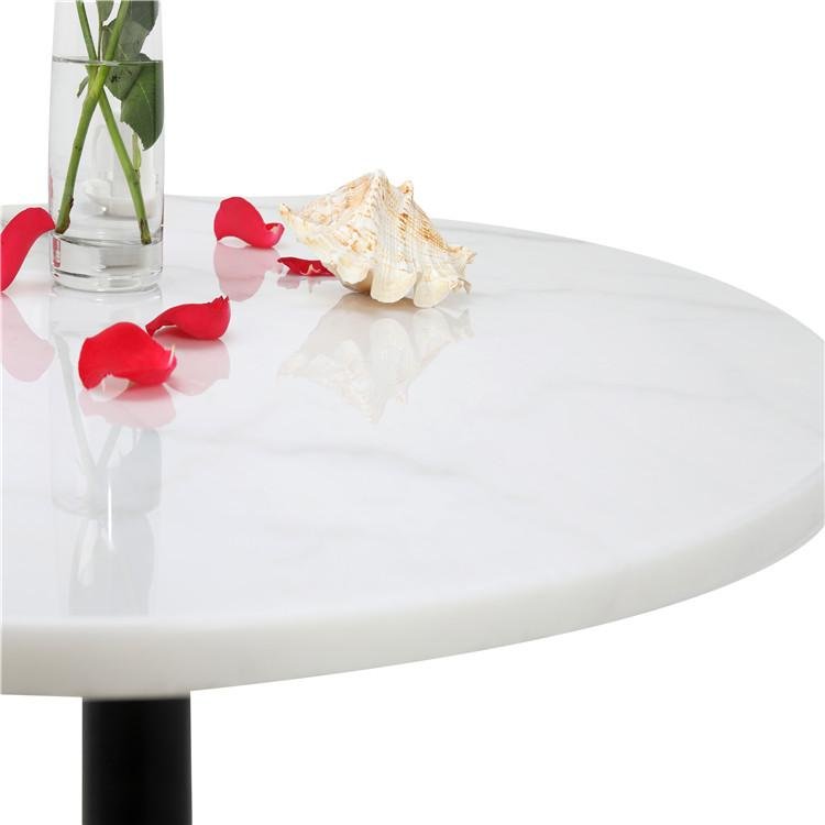 Wholesale cheap white marble table with high quality cast iron table base  4