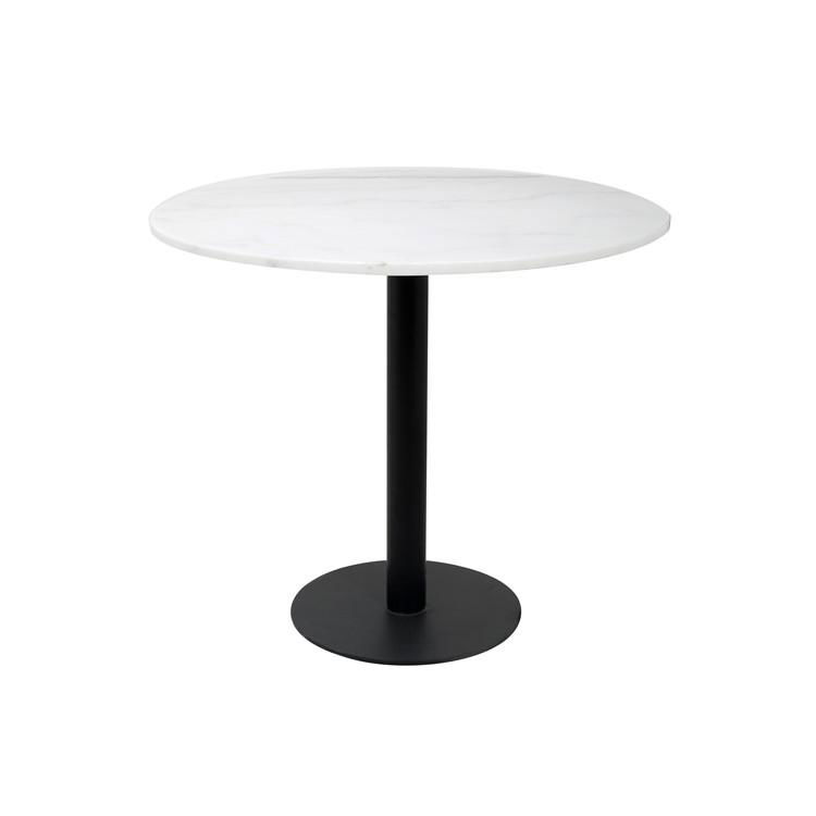 Wholesale cheap white marble table with high quality cast iron table base  2