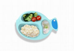 OEM Bpa Free Stay Put Kids Plate Baby Dinnerware