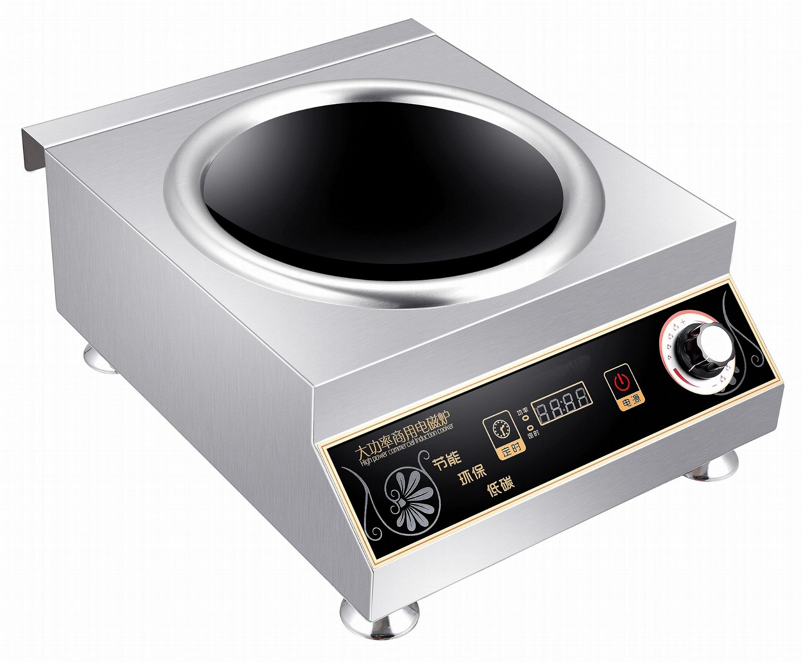  5000W Stainless steel Concave commercial induction cooker