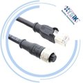 Ethernet M12 cable A-coding 8 Pin male to female cable connector