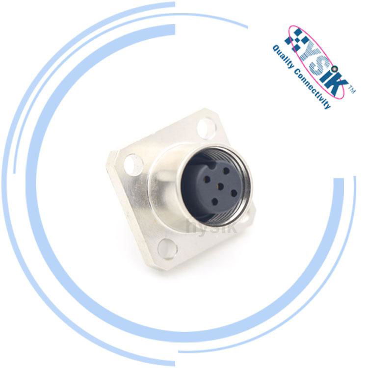 IP67 waterproof M12 connector 5 Pin male female flange circular connector  2