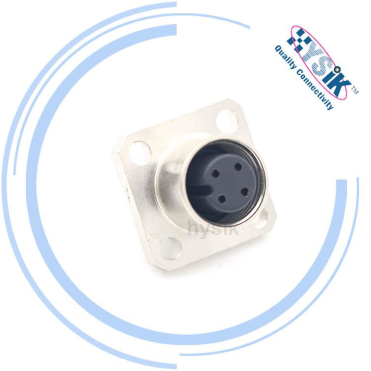 IP67 waterproof M12 connector 5 Pin male female flange circular connector  3