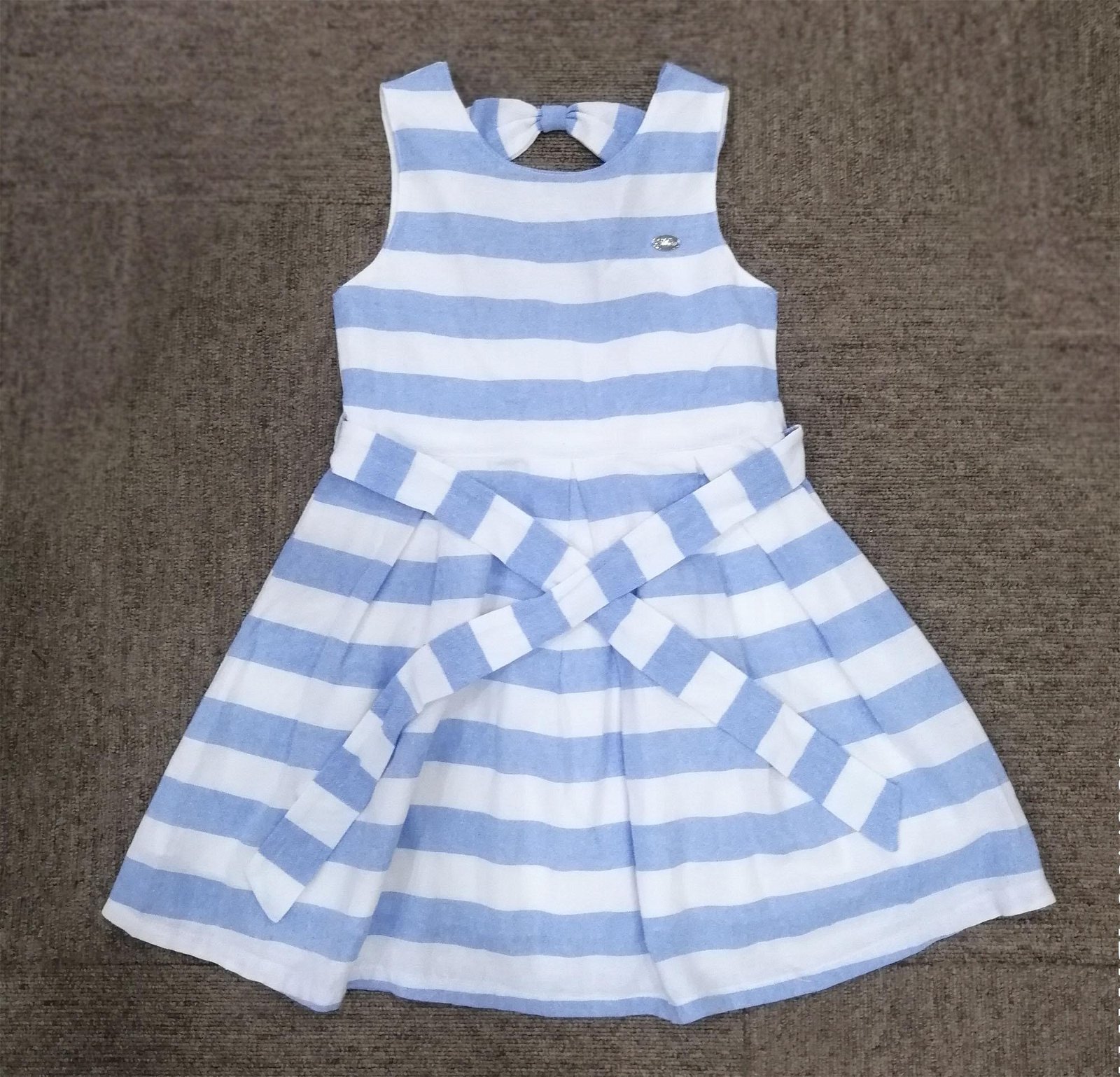 GIRL'S STRIPE DRESS WITHOUT SLEEVE WITH LINING 2
