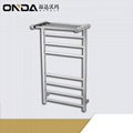 heataed towel rack with shelf