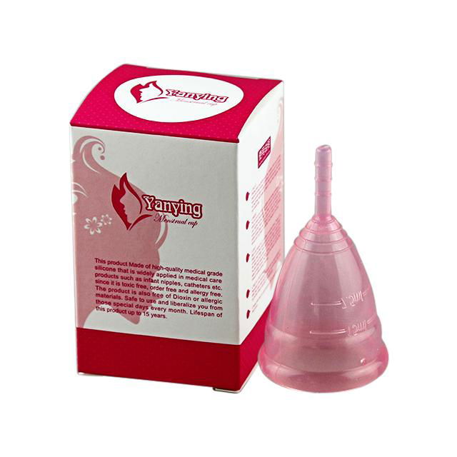 2019 new design reusable rubber silicone menstrual cup 4