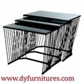 black tempered glass top and glass coffee table 