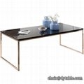 hot sale gold clear tempered glass coffee table end table for living room