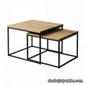 MODERN 2PIECE COFFEE TABLE SET MDF TOP WITH STEEL COFFEE TABLE