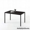 Modern glass top dining table with round base