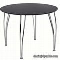 Round Dining Table with Chrome Plated Legs