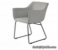 Home furniture Beauty modern metal dining chairs leather armchair